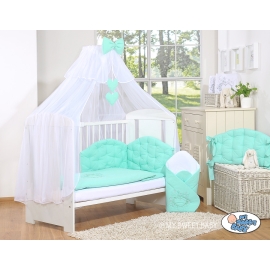 Bedding set 5-pcs bumper cases mosquito-net- Chic mint