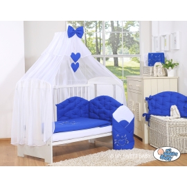Bedding set 5-pcs bumper cases mosquito-net- Chic navy blue