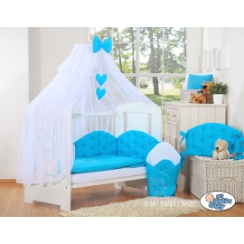 Bedding set 5-pcs bumper cases mosquito-net- Chic turquoise