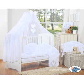 Bedding set 5-pcs bumper cases mosquito-net- Chic white
