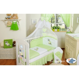 Bedding set 5-pcs bumper cases mosquito-net- Donkey Luca green
