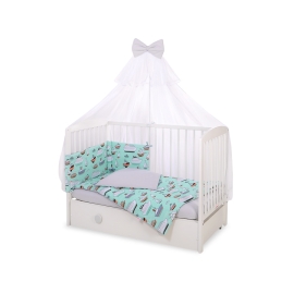 Bedding set 5-pcs bumper cases mosquito-net - mint ship