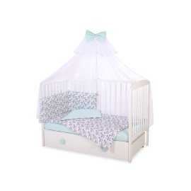 Bedding set 5-pcs bumper cases mosquito-net - rocking horses
