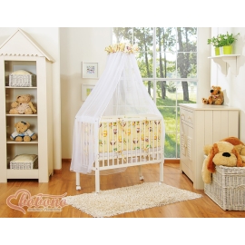 Bedding set 6pcs for bedside cot FABIO- Basic cream owls