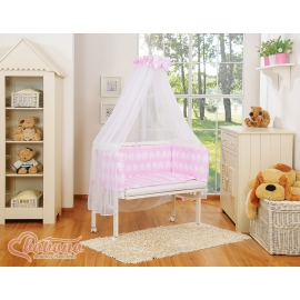 Bedding set 6pcs for bedside cot FABIO- Basic pink elephants