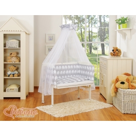 Bedding set 6pcs for bedside cot FABIO- Basic pink elephants