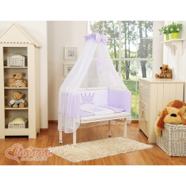 Bedding set 6pcs for bedside cot FABIO- Little Prince/Princess lilac