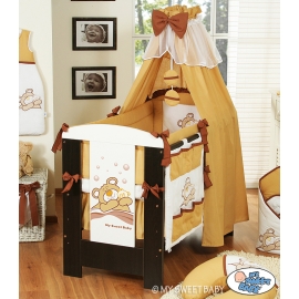 Bedding set 7-pcs with canopy (L60)- Teddy Bear Barnaba brown