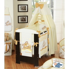 Bedding set 7-pcs with canopy (L60)- Teddy Bear Barnaba cream