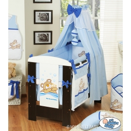 Bedding set 7-pcs with canopy (L70)- Teddy Bear Barnaba blue