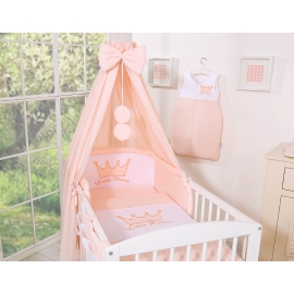 Bedding set 7-pcs with canopy- Little Prince/Princess pink