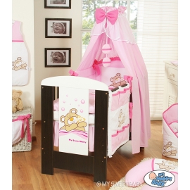 Bedding set 7-pcs with canopy (S60)- Teddy Bear Barnaba pink
