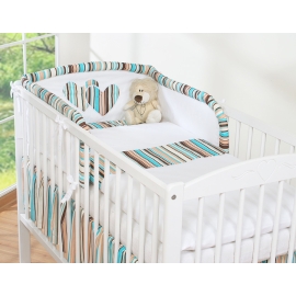 Bedding set for Baby Bed 2-pcs- Hanging Hearts brown stripes