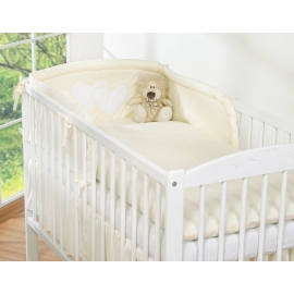 Bedding set for Baby Bed 2-pcs- Hanging Hearts cream