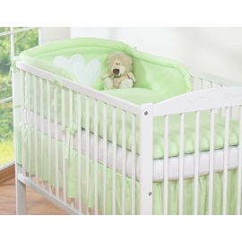 Bedding set for Baby Bed 2-pcs- Hanging Hearts green