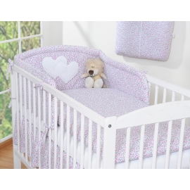 Bedding set for Baby Bed 2-pcs- Hanging Hearts little pink flowers