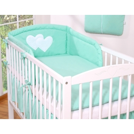 Bedding set for Baby Bed 2-pcs- Hanging Hearts mint