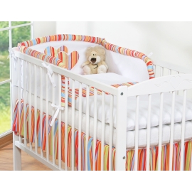 Bedding set for Baby Bed 2-pcs- Hanging Hearts orange stripes