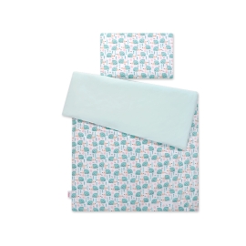 Bedding set for Baby Bed 2-pcs- hedgehogs mint