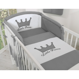Bedding set for Baby Bed 2-pcs- Little Prince/Princess anthracite