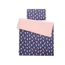 Bedding set for Baby Bed 2-pcs -rabbits navy blue