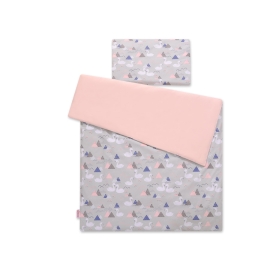 Bedding set for Baby Bed 2-pcs -Swans gray