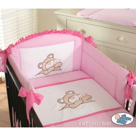 Bedding set for Baby Bed 2-pcs- Teddy Bear Barnaba pink