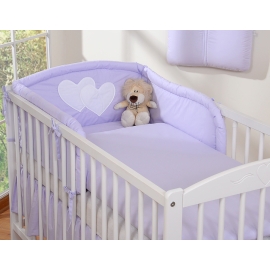 Bedding set for Baby Cot 3-pcs- Hanging Hearts lilac