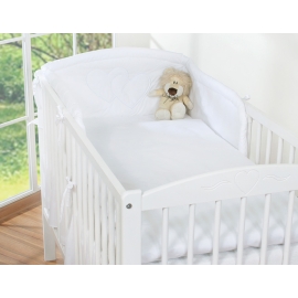Bedding set for Baby Cot 3-pcs- Hanging Hearts white