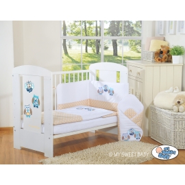 Bedding set for Baby Cot 3-pcs- Owls beige