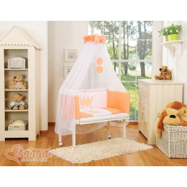Bedside cot with mattress and bedding set Little Prince/Princess peach