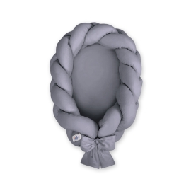 Braided babynest Knot Bumper & Mattress 2 in 1- anthracite