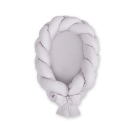 Braided babynest Knot Bumper & Mattress 2 in 1 - gray