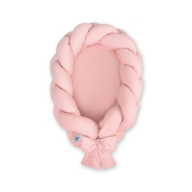 Braided babynest Knot Bumper & Mattress 2 in 1 - pastel pink