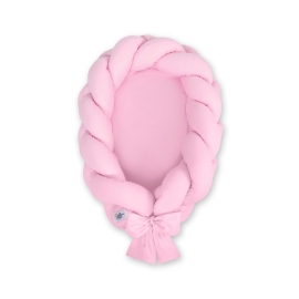 Braided babynest Knot Bumper & Mattress 2 in 1 - pink