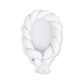 Braided babynest Knot Bumper & Mattress 2 in 1 - white