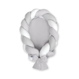 Braided babynest Knot Bumper & Mattress 2 in 1 - white-gray