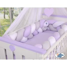 Cot bumper  - braided cushion knot