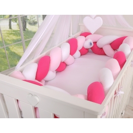 Beautiful braided knot bumper for baby girl room