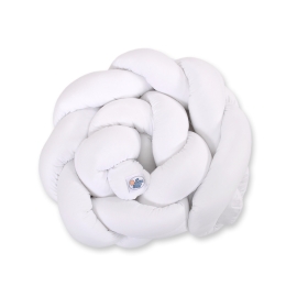 Braided Cushion Knot Baby Crib/Cot Bumper Cotton - white