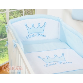 Cot bed Bedding set 3pcs- Little Prince/Princess blue