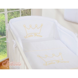 Cot Bedding set 3pcs- Little Prince/Princess white