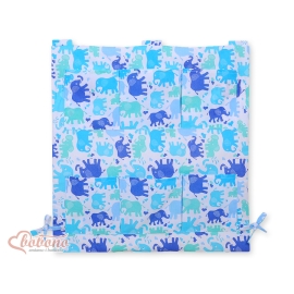 Cot tidy- Elephants blue