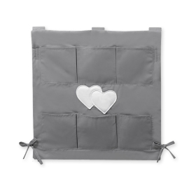 Cot tidy- Hanging hearts anthracite