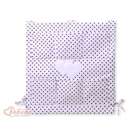 Cot tidy- Hanging hearts black dots on white