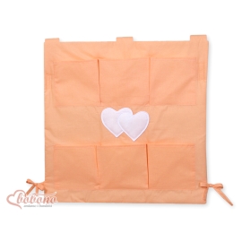 Cot tidy organiser - Hanging Hearts orange