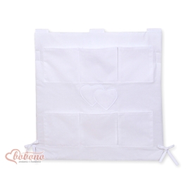 Cot tidy organiser - Hanging Hearts white