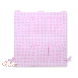 Cot tidy- pink checkered