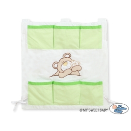 Cot tidy- Teddy Bear Barnaba green