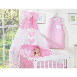 Cotbed Canopy made of Chiffon- for baby cot Hanging Hearts pink